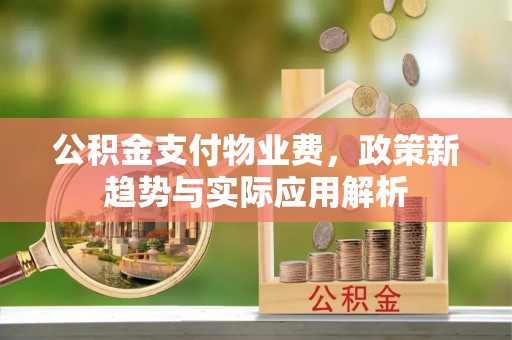 东丰公积金支付物业费，政策新趋势与实际应用解析