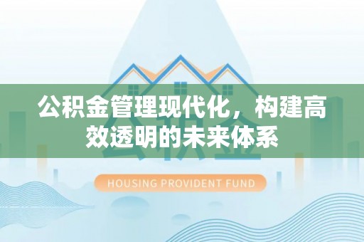 东丰公积金管理现代化，构建高效透明的未来体系