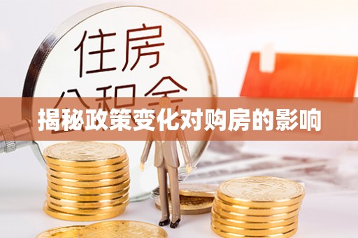 东丰揭秘政策变化对购房的影响