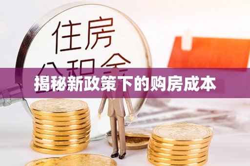 东丰揭秘新政策下的购房成本